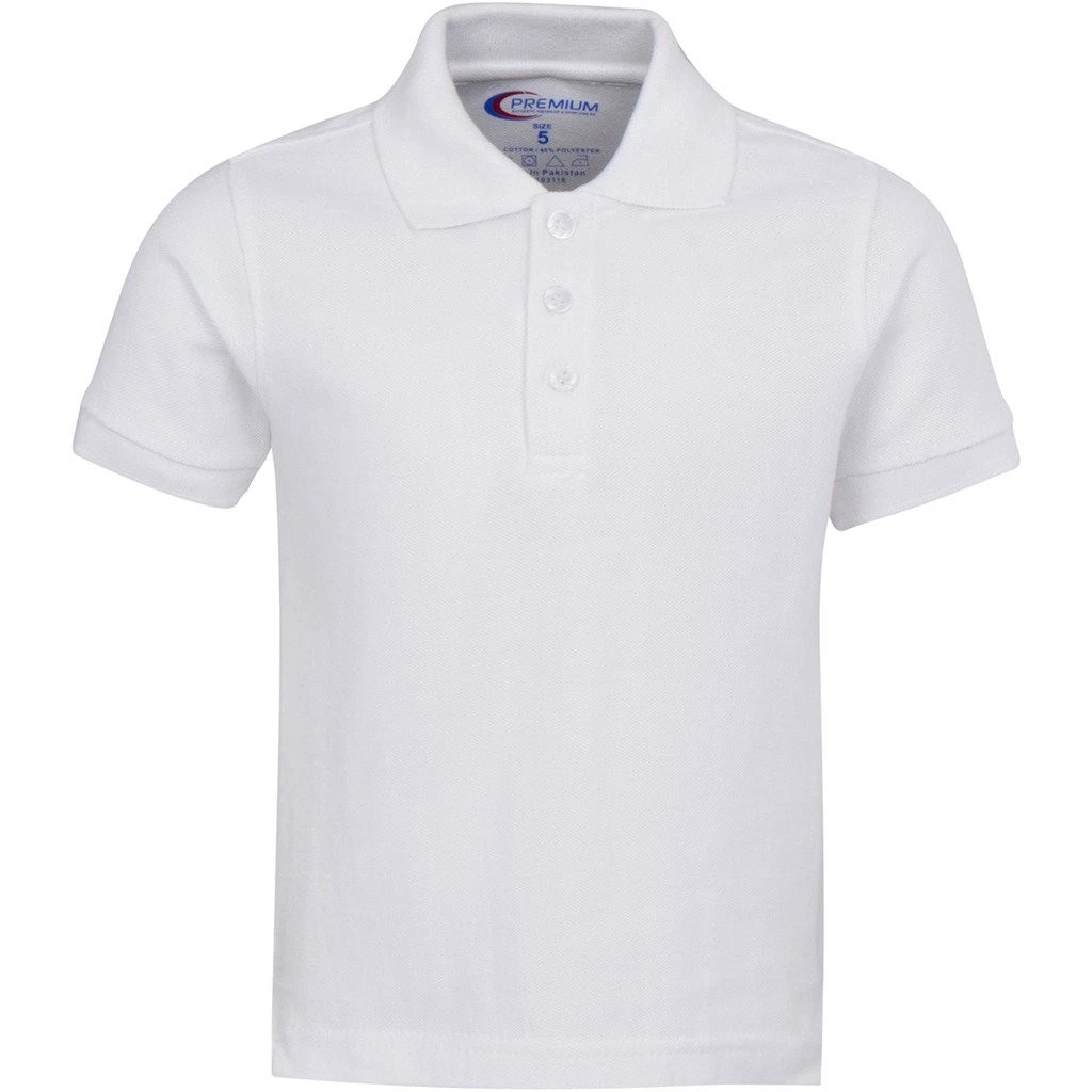 Men's Polo Shirts - Short Sleeves Stain Guard Polo Shirts - White Medium