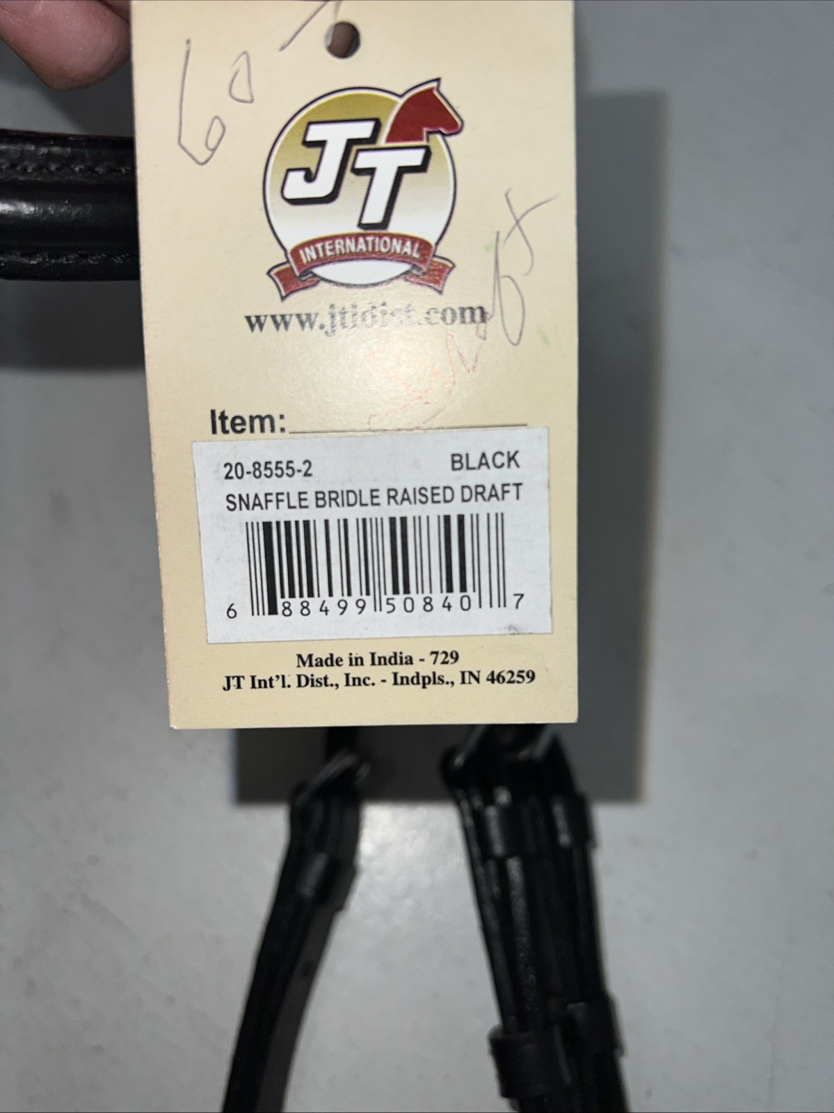 New Silver Fox Black Draft English Snaffle Bridle #20-8555-2 BB-35