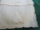 VTG BEIGE LINEN APPENZELL LACE ROOSTER COCKTAIL NAPKINS SET OF 12. — photo 7