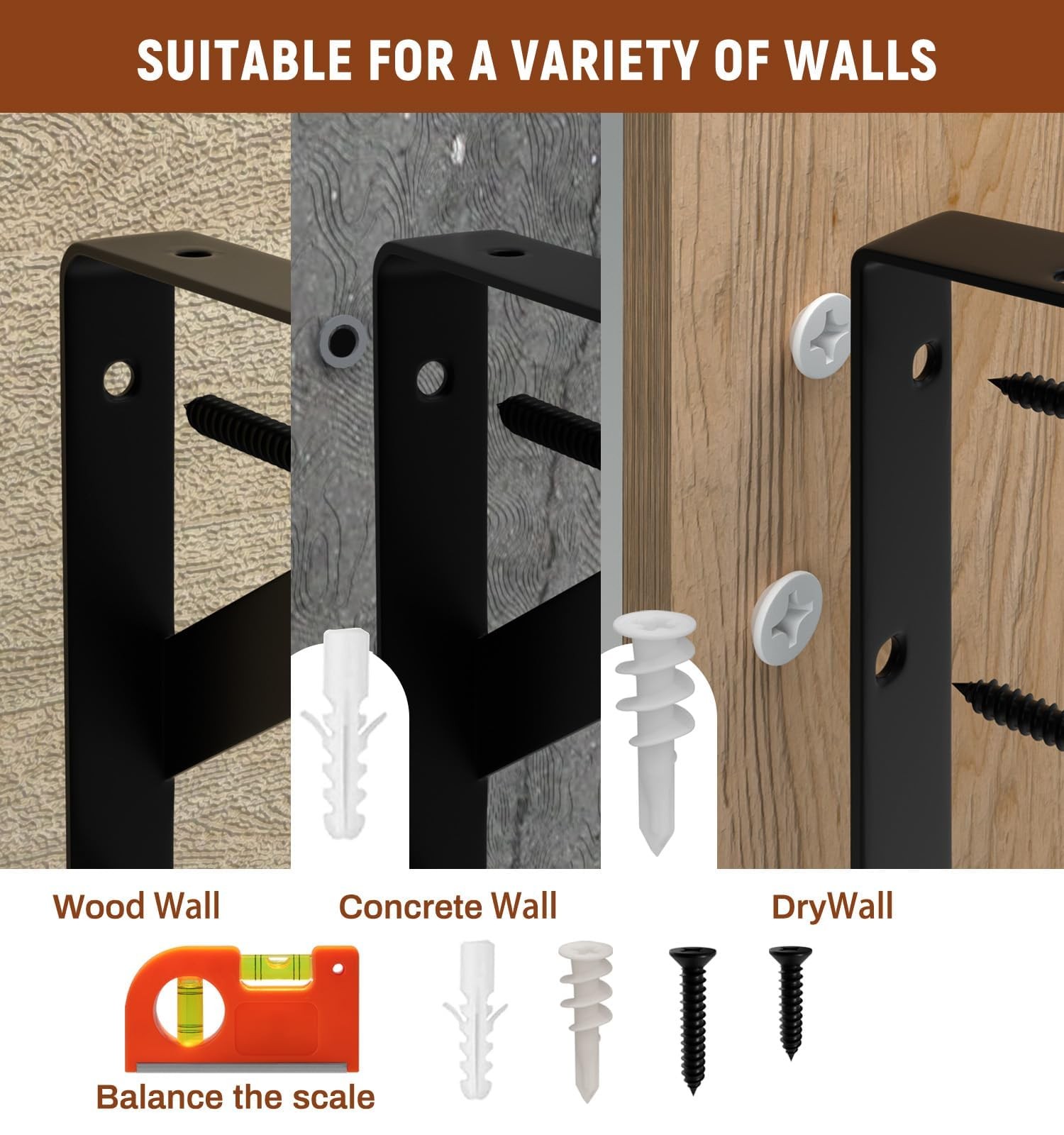 Corner Floating Shelves Wall Mounted Set of 6, Corner Wall Shelves Rustic Woo...