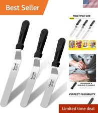 Espátulas Glaseado, Juego de 3 Espátulas Desplazadas en Ángulo para Pasteles Profesionales con 6", 8",...