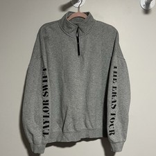 Taylor Swift The Eras Tour Gray Quarter Zip Sweatshirt Pullover