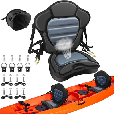 Kayak Seat Deluxe Padded Fishing Boat Seat Deluxe Sit-On-Top Canoe Seat Cushione