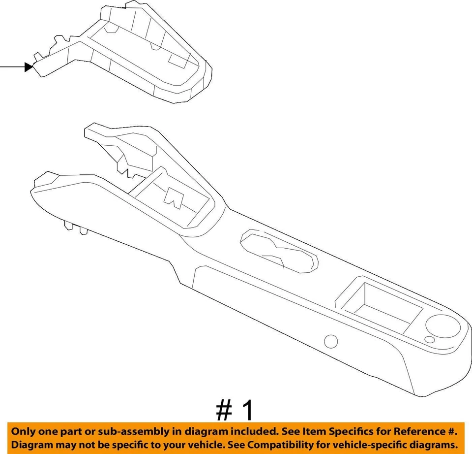 Volkswagen Jetta 2012-2017 consola central reposabrazos cubierta tapa negra YVVBR Foto 4 de 4
