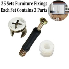 Cam Locks Bolts Three-In-One Connector Carbon Steel Pack Furniture Fixings