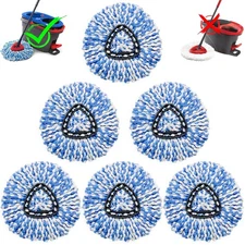 6 Pcs Spin Mop Replacement Heads, 360° Easy Wring Spin Mop 100% Microfiber Re...