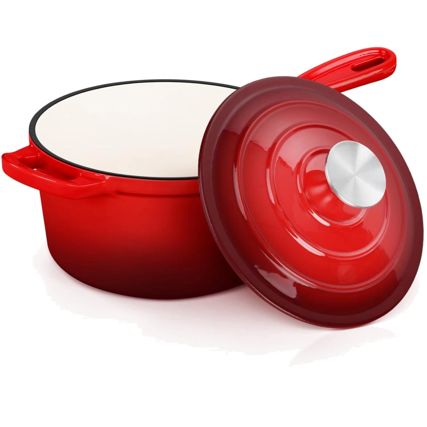 Enameled Cast Iron Sauce Pan with Lid, 1 Quart Dutch Oven Saucepan, Mini Sauc...