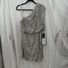 Adrianna Papell Women’s 12 One Shoulder Sequin Dress New