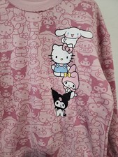 Sanrio Hello Kitty and Friends Pink Fleece Pullover Sweatshirt M 8-10