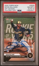 2020 BREWERS Devin Williams signed card Rookie Topps NOW #OS29 PSA 8 AUTO 10 RC