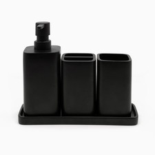 Matte Black Bathroom Accessory Sets, 4 Pieces Bathroom Accessories Complete Set
