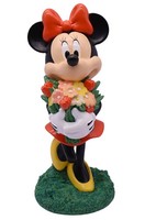 Deko 3D Disney Gartenfigur Minnie Mouse Mit Blumen H:20,4 Cm Aus Kunststoff