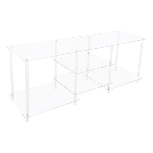Tavolo consolle TV trasparente, supporto TV acrilico, tavolo console multimediale 55,1 * 15,7 * 22,4 pollici - Foto 12 di 15