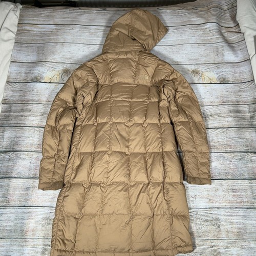 The North Face Womens Long Puffer Jacket Tan Size S Hooded Down Insulated Coat - Picture 11 of 14