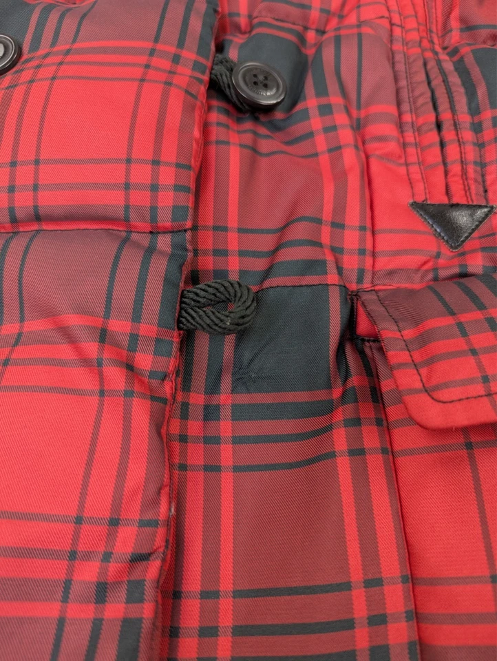 Chaqueta Ralph Lauren Niñas Extra Grande 16 Rojo Negro A Cuadros Abrigo Abombado De Colección Foto 2 de 4