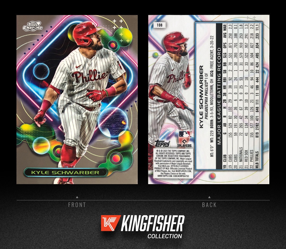 2023 Topps Cosmic Chrome Kyle Schwarber #108 Philadelphia Phillies