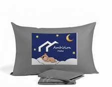 1Toddler Pillowcase 13x18 2-Pack - Zipper Closure, Cotton, Dark Grey