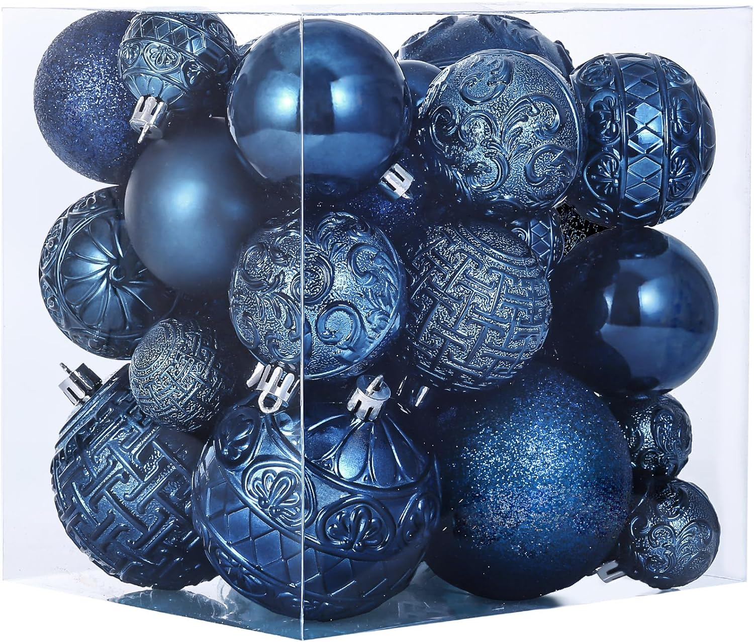46 Pcs Navy Blue Christmas Ball Ornaments, Shatterproof Christmas Tree Ornaments