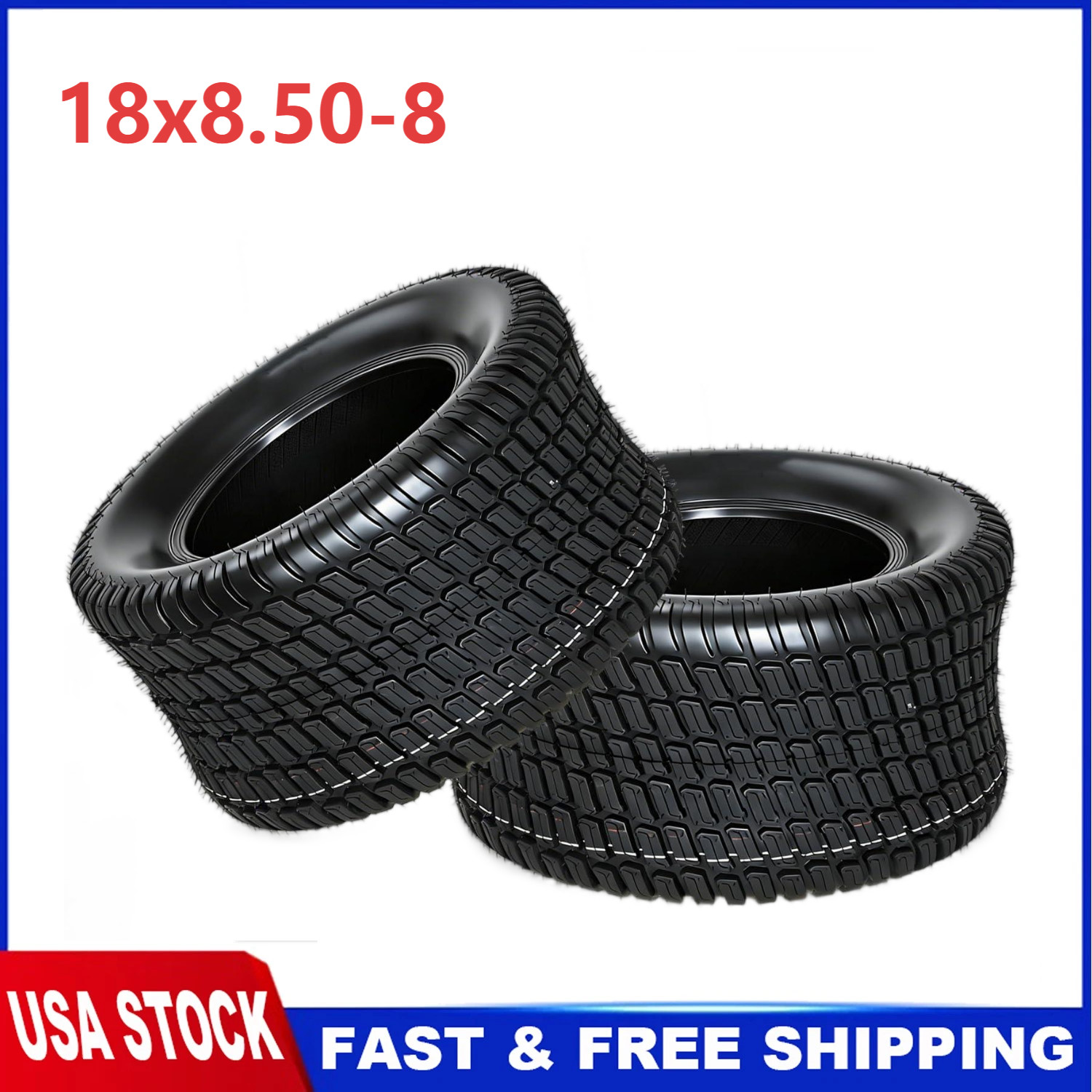 2 Pack  18x8.50-8 18x8.5-8 18x8.5x8 4PR Lawn Mower Golf Cart