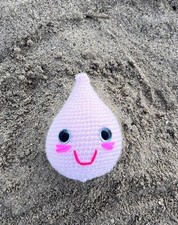 Handmade Crochet Drop-Shaped Stuffed Plush Toys with Faces, Small Size