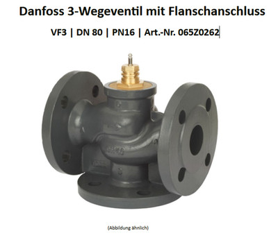 Danfoss 3-Wegeventil mit Flanschanschluss | VF3 | DN 80 | PN16 | Art-Nr 065Z0262