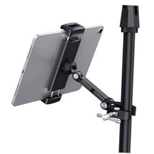 Tablet Holder for Microphone Stand, Aluminum Mic Music Stand Holder Black