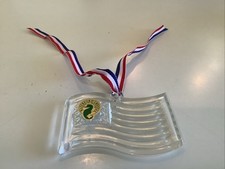 Waterford Crystal Ireland American Flag Patriotic Ornament WOW