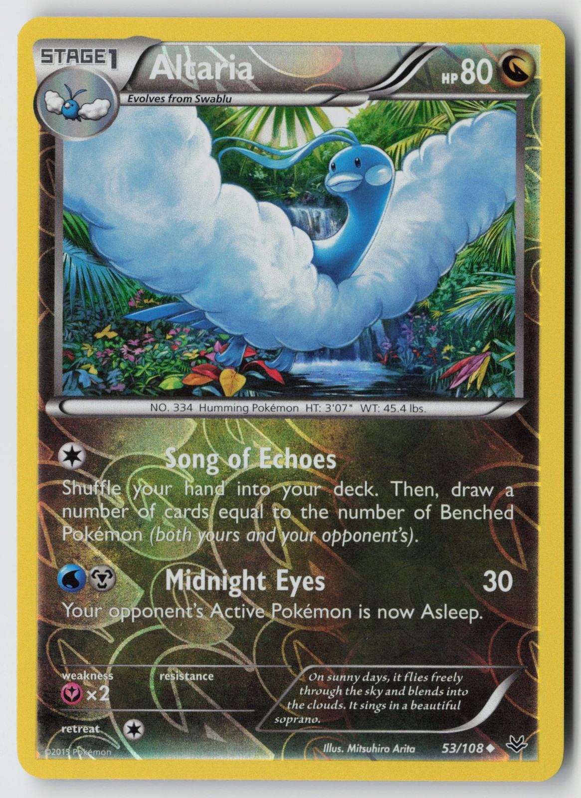 Altaria (53) Pokemon XY - Roaring Skies 53/108 Reverse Holo