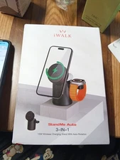 iWALK 3 in 1 Wireless Charging Stand with Auto Rotation, Charging Station wit...