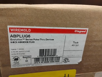 Legrand Wiremold ABPLUG6 Evolution Series Poke-Thru Devices 6'' Abandon Plug