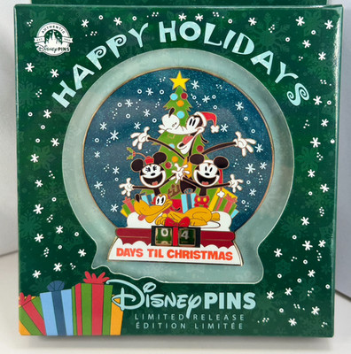 Disney Parks DAYS TIL CHRISTMAS Countdown Pin 2023 Mickey Minnie Goofy Pluto NEW