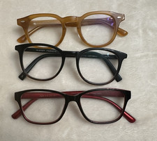 Lot of 3 Eyeglasses for Frames Only - Foster Grant, Warby Parker, armen K
