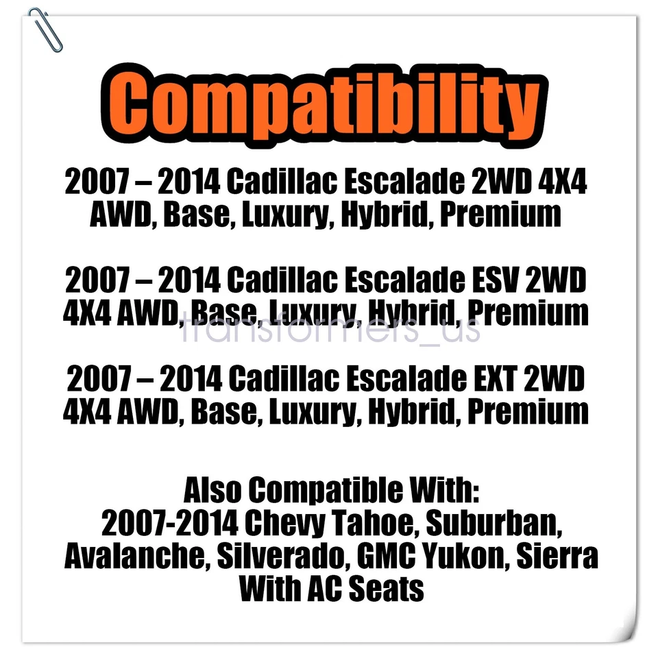 Cubierta de asiento de cuero inferior del lado del conductor para Cadillac Escalade EXT ESV 2007-2011 Foto 3 de 4