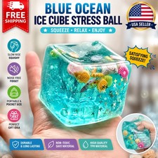 New Ocean Squishy Stress Ball Cube Slow Rising Sensory Fidget Toy Kids Adults US