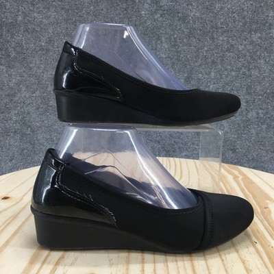 Dexflex Comfort Shoes Womens W Wedge Pumps Black Slip On