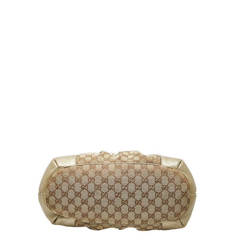 Gucci GG Canvas Sookie Tote Bag Leather Beige Brown Women Used Authentic thumbnail 3