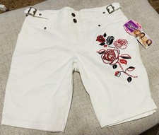 Very Rare Vintage Cheetah Girls White Jean Shorts Size 12 1/2 Girls plus