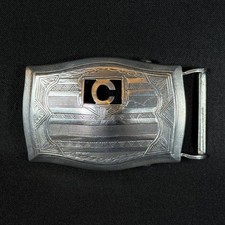 925 Sterling Silver Antique Giant Grip Belt Buckle 16.67G