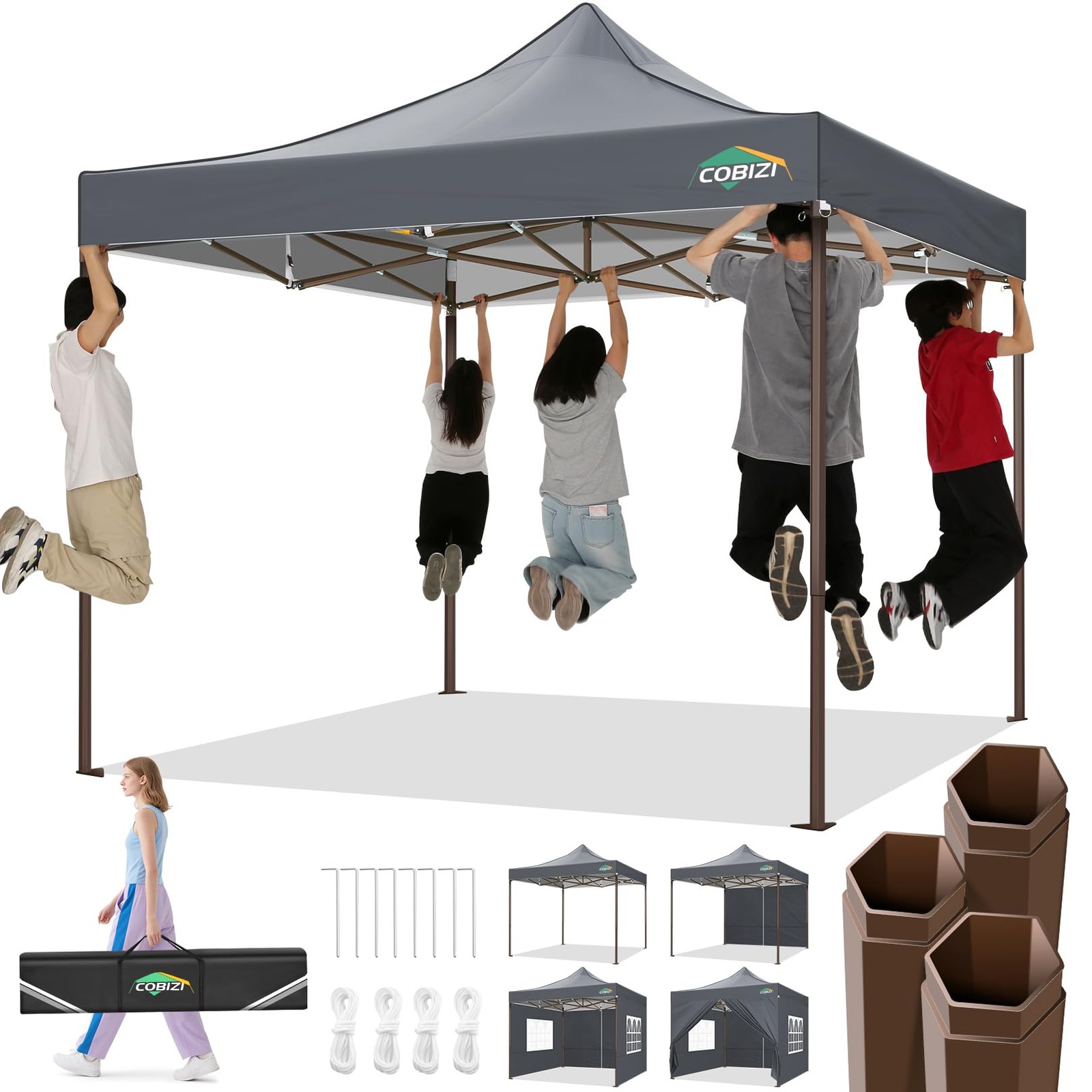 Tent Heavy Duty With 4 Sidewalls, Commercial Easy Up Inst...