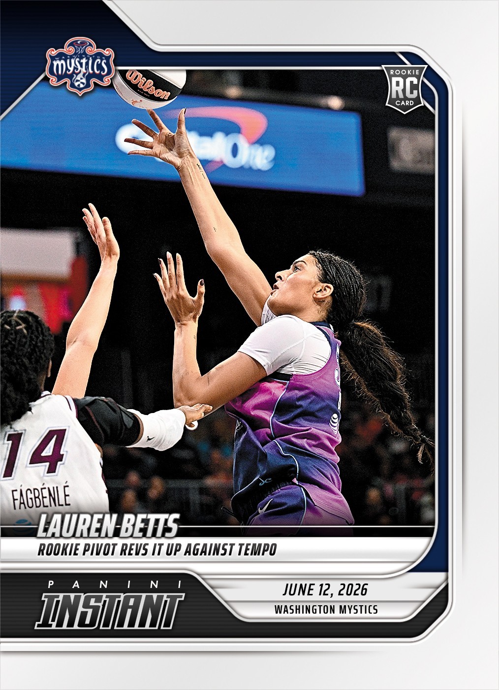 2026 Panini Instant WNBA #151 Lauren Betts Washington Mystics RC PRESALE