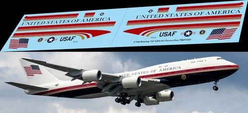 1/144 Decals for Boeing 747 800 AIR FORCE ONE USA President TB Decal TBD1222