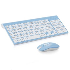 Wireless Keyboard and Mouse Combo, Compact Full Size Wireless Keyboard and Mo...