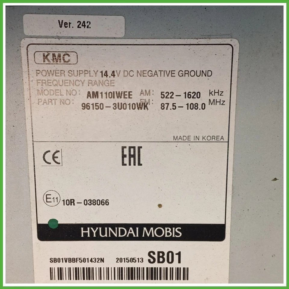 Autoradio KIA SPORTAGE 3a Serie 1.6 961503U010WK 2014 2016 MOBIS AM110IWEE - Immagine 4 di 4