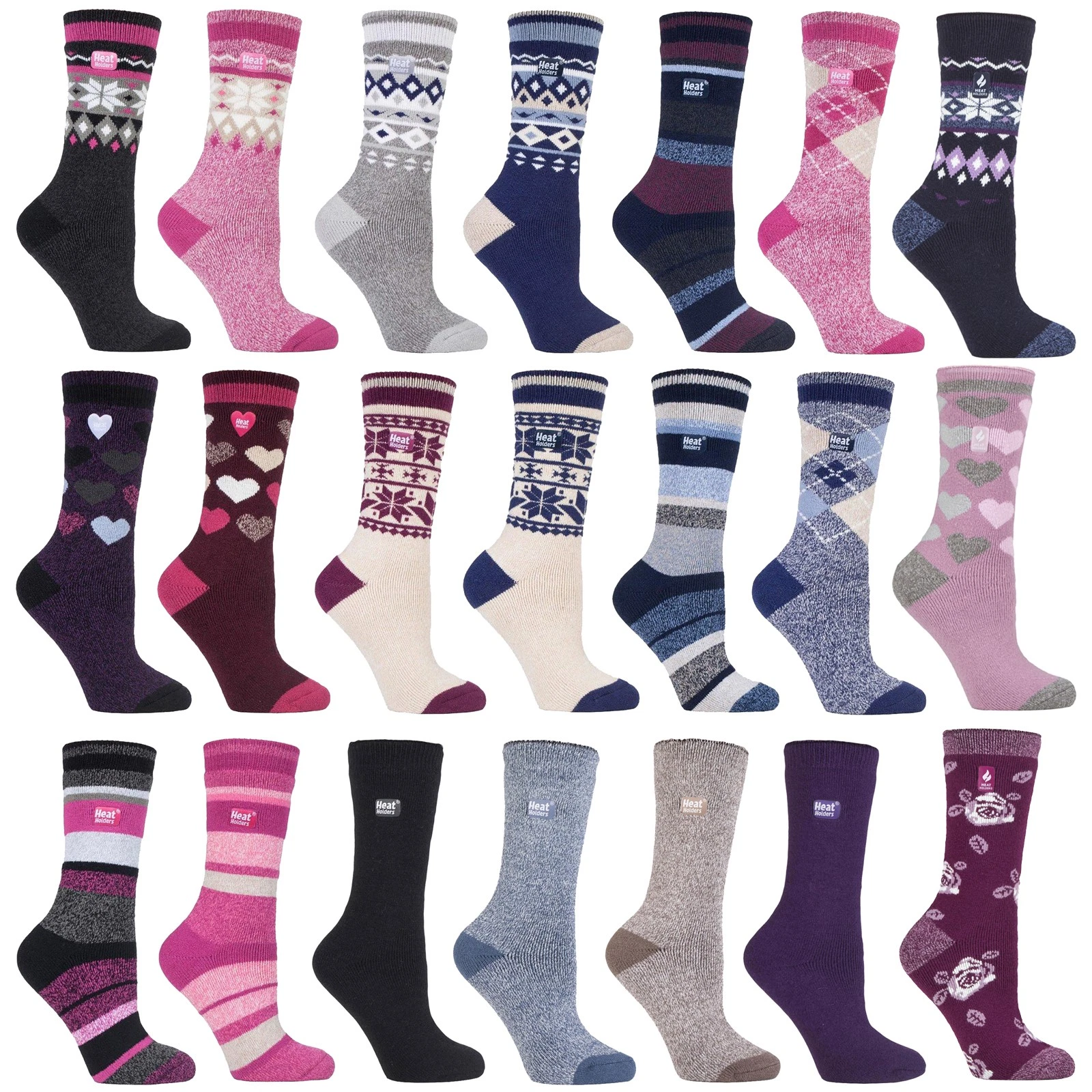 Womens Twist Thermal Socks by Heat Holders Lite , Fluffy Inner Socks