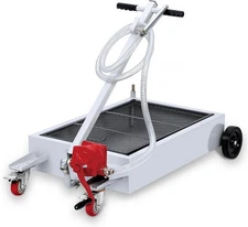 Mobile Oil Catch Container Electric Oil Drain Pan With 110V Pump&Folding Handle 