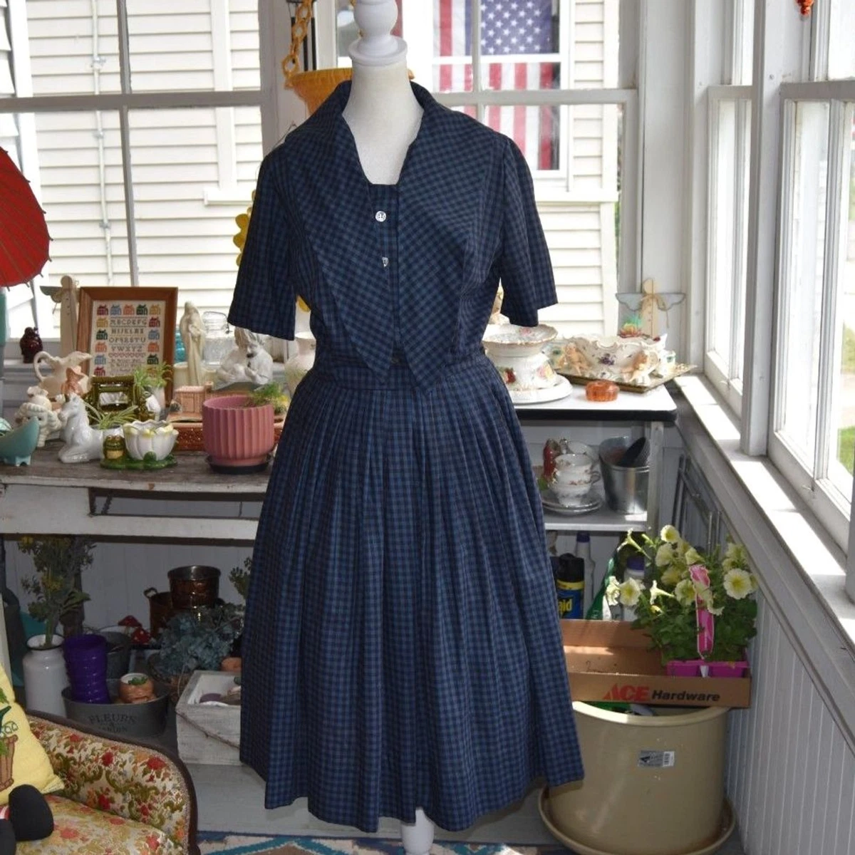 50s shirt dress Vintage Style Dress, 1950's Dress, Office Dress, Retro Dress, Pocket Dress, Custom Dress, Pleated Dress, Flare Dress, Belt Dress,Swing Handmade with linen 50s/60s Shirtwaist Dress in Red