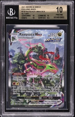 Pokemon TCG - Rayquaza VMAX 218/203 - Evolving Skies - BGS 10 Pristine LOW POP