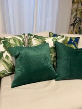 Throw Pillow Covers 18x18 Set of 2 Emerald Green Velvet Decor Dark Forest