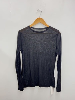 Rive Droite Sheer Long-Sleeve Cut and Sew Top, FREE Size, Cotton, Black, Solid C