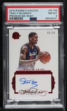 2015-16 Panini Flawless Premium Ink Ruby 2/15 Tracy McGrady PSA 8 Auto HOF 3d3